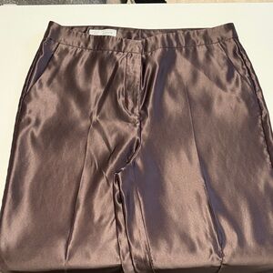 Zara Satin Women's Pants in Deep Brown MINT